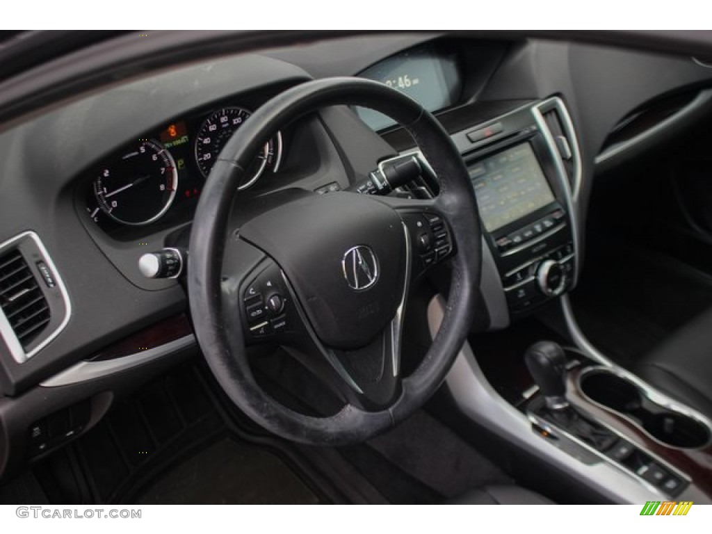 2017 Acura TLX Sedan Ebony Steering Wheel Photo #138194943