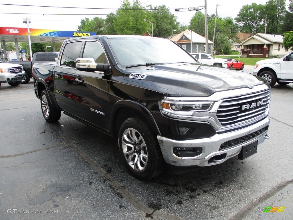 2019 1500 Long Horn Crew Cab 4x4 - Diamond Black Crystal Pearl / Black/New Saddle photo #5