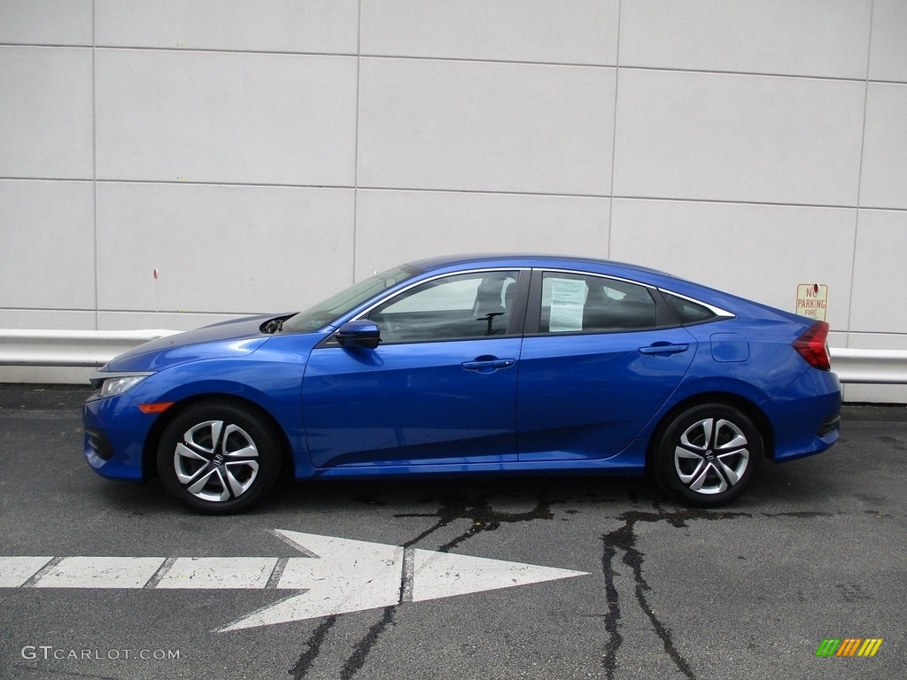 Aegean Blue Metallic 2017 Honda Civic LX Sedan Exterior Photo #138197307