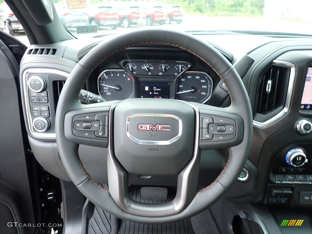 2020 GMC Sierra 1500 AT4 Crew Cab 4WD Jet Black Steering Wheel Photo #138199266
