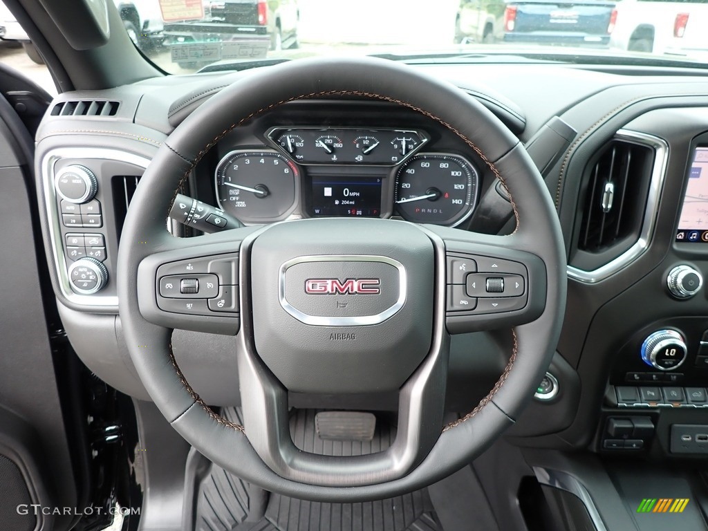 2020 GMC Sierra 1500 AT4 Crew Cab 4WD Jet Black Steering Wheel Photo #138199398