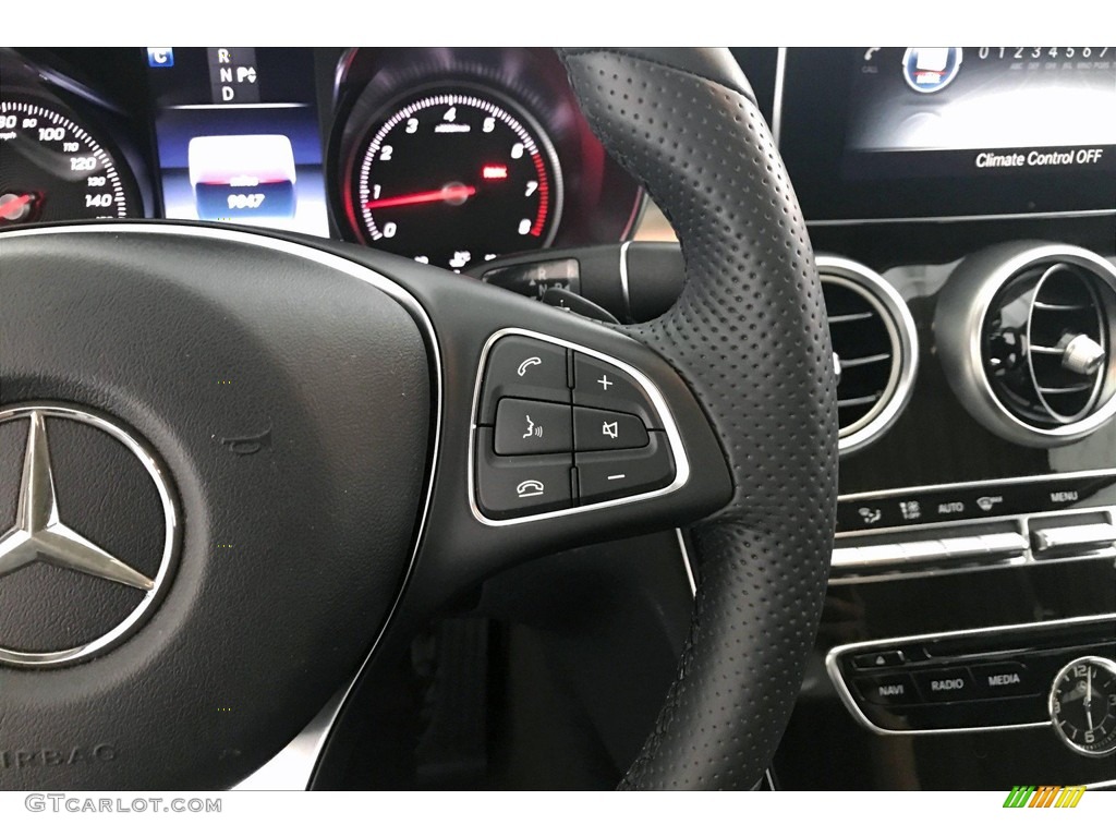 2017 Mercedes-Benz C 300 4Matic Sedan Black Steering Wheel Photo #138205106