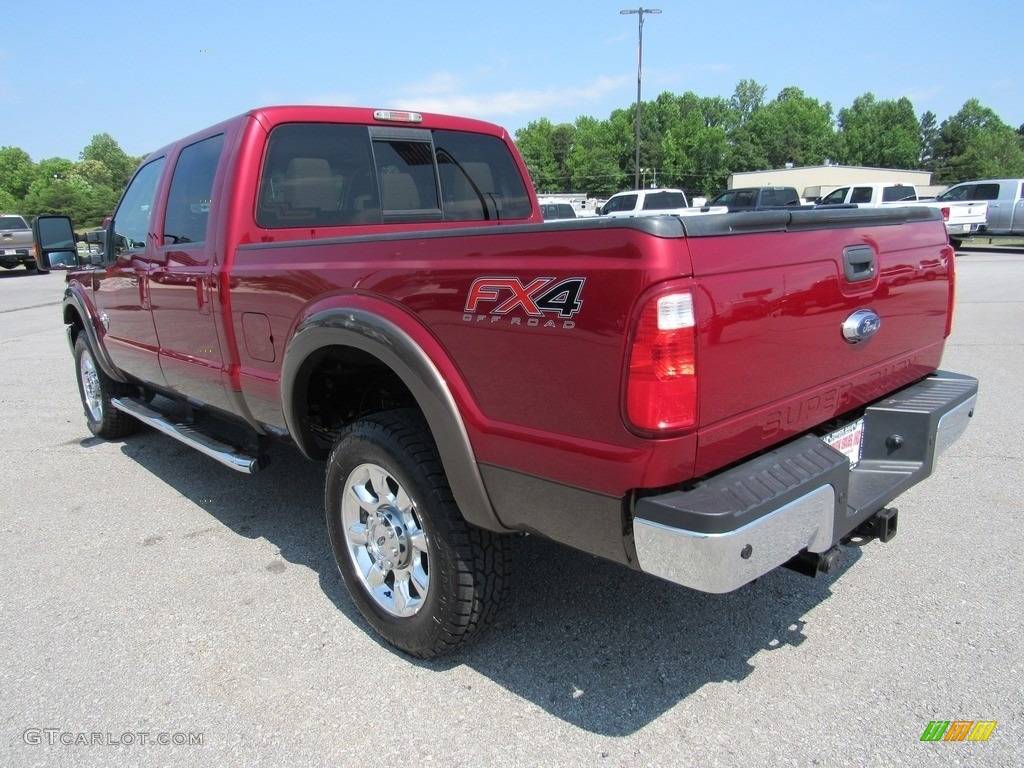 2016 F350 Super Duty Lariat Crew Cab 4x4 - Ruby Red Metallic / Adobe photo #3