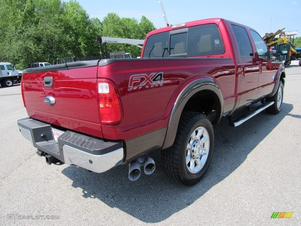 2016 F350 Super Duty Lariat Crew Cab 4x4 - Ruby Red Metallic / Adobe photo #5