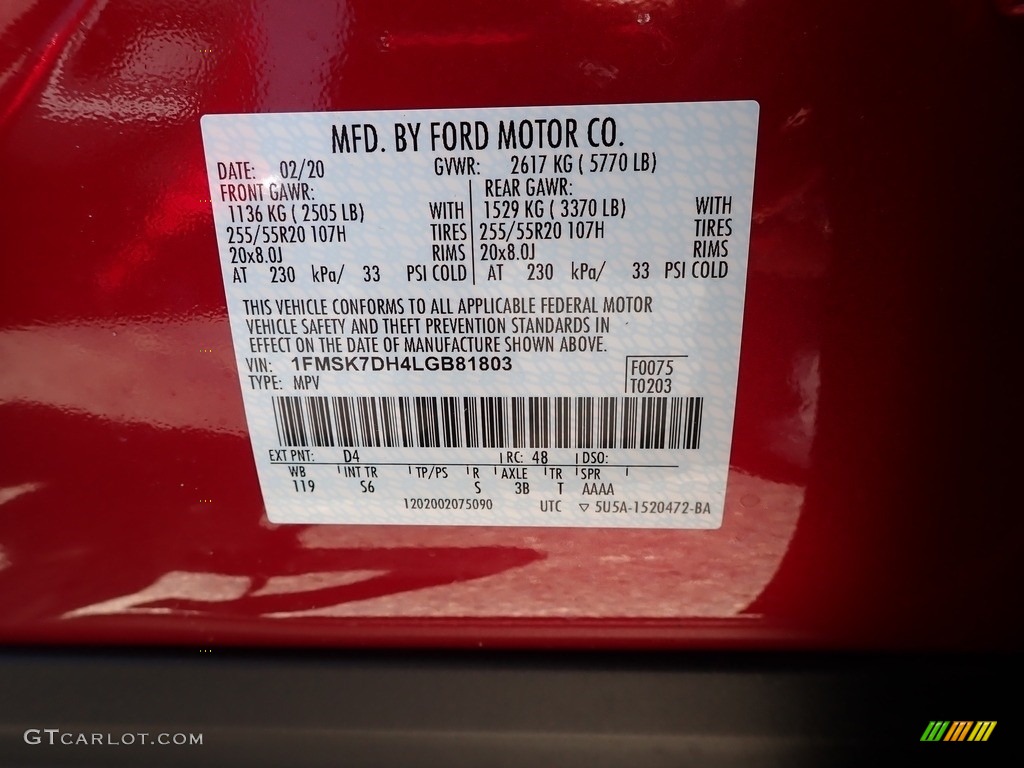 2020 Explorer XLT - Rapid Red Metallic / Ebony photo #11