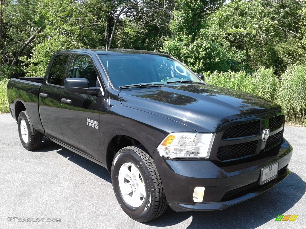 2017 1500 Express Quad Cab 4x4 - Brilliant Black Crystal Pearl / Black/Diesel Gray photo #4