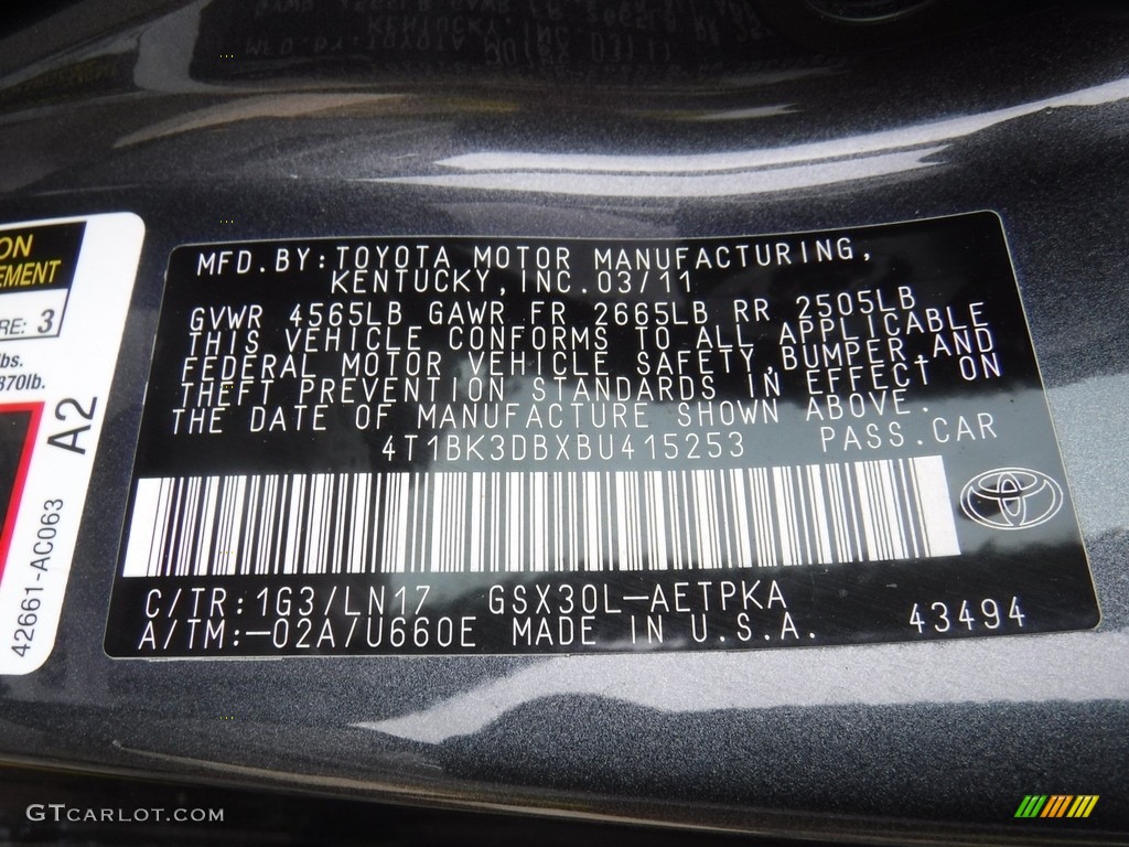 2011 Avalon Limited - Magnetic Gray Metallic / Light Gray photo #29