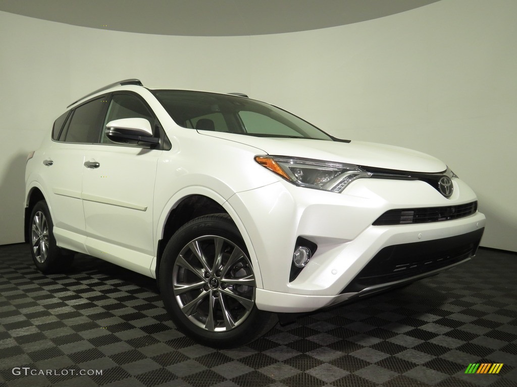 2017 RAV4 Platinum - Blizzard Pearl White / Black photo #1