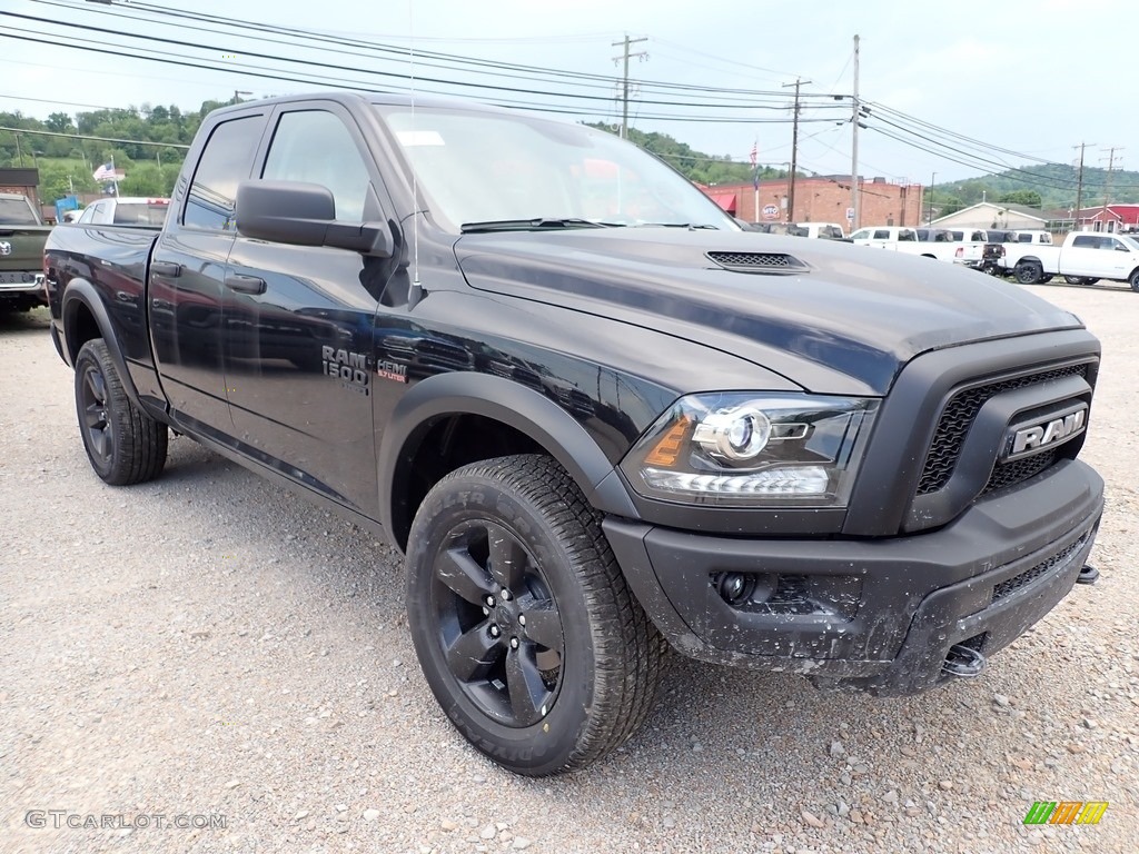 2020 1500 Classic Warlock Quad Cab 4x4 - Diamond Black Crystal Pearl / Black/Diesel Gray photo #7