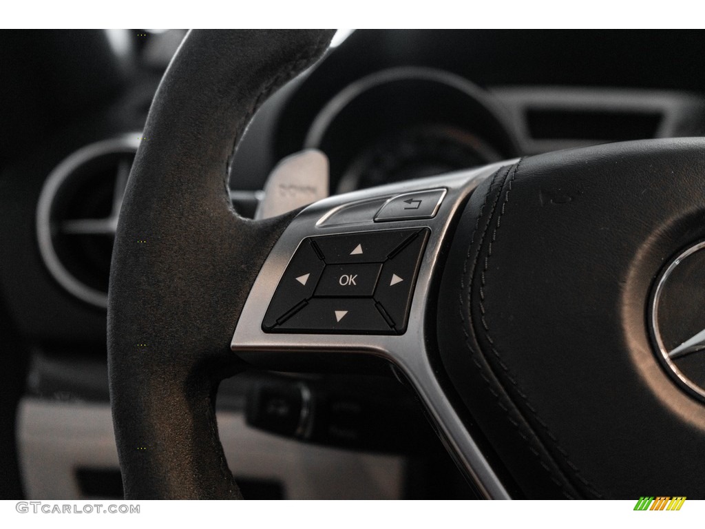 2013 Mercedes-Benz SL 65 AMG Roadster designo Platinum White Steering Wheel Photo #138246869