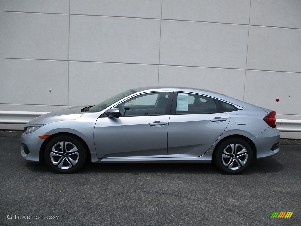 2017 Civic LX Sedan - Lunar Silver Metallic / Black photo #2