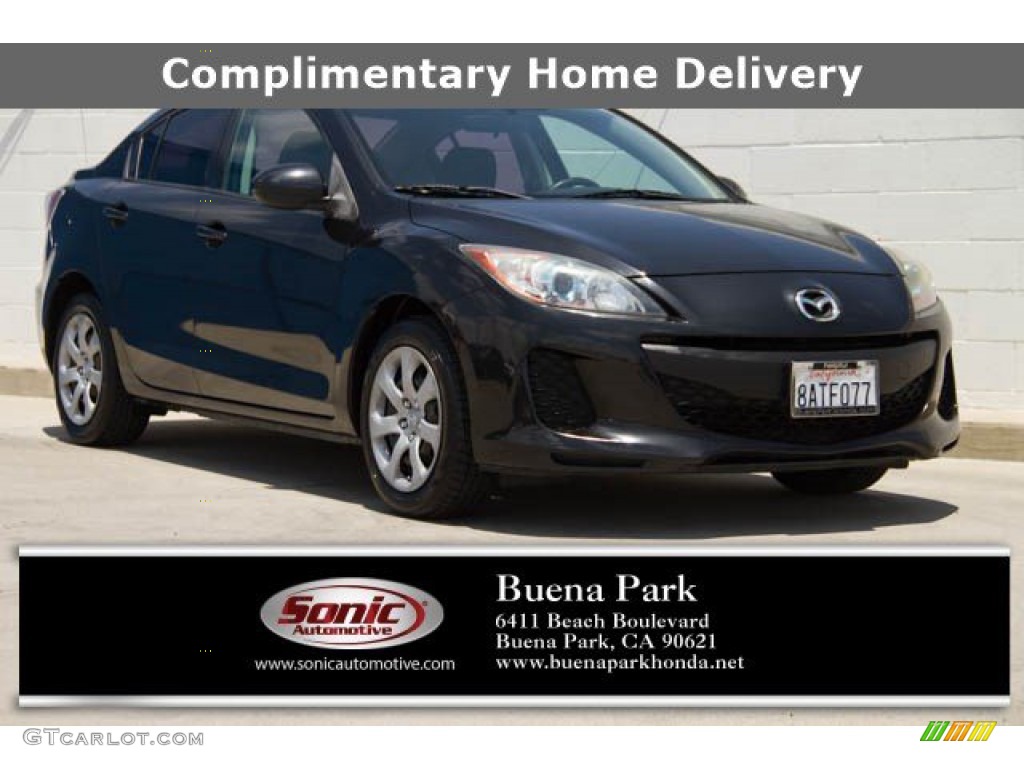 2013 MAZDA3 i Sport 4 Door - Black Mica / Black photo #1