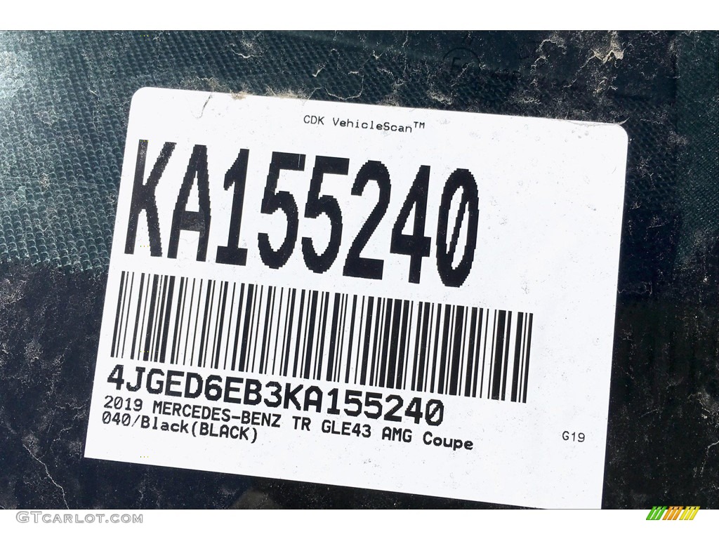 2019 GLE 43 AMG 4Matic Coupe - Black / Black photo #11