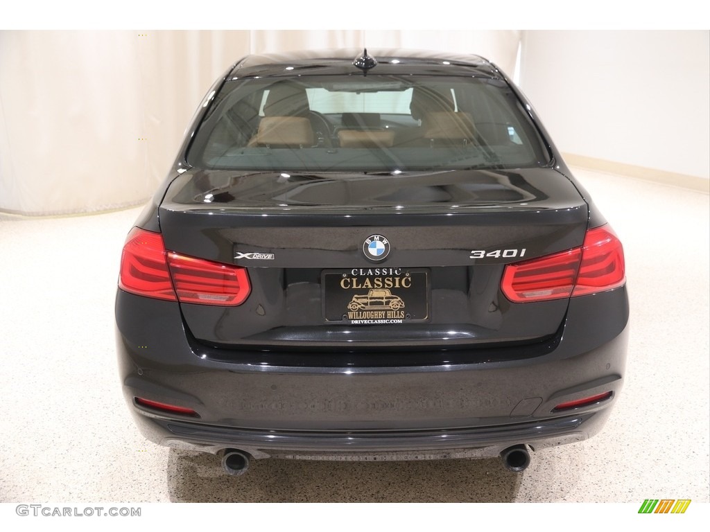 2017 3 Series 340i xDrive Sedan - Black Sapphire Metallic / Saddle Brown photo #4