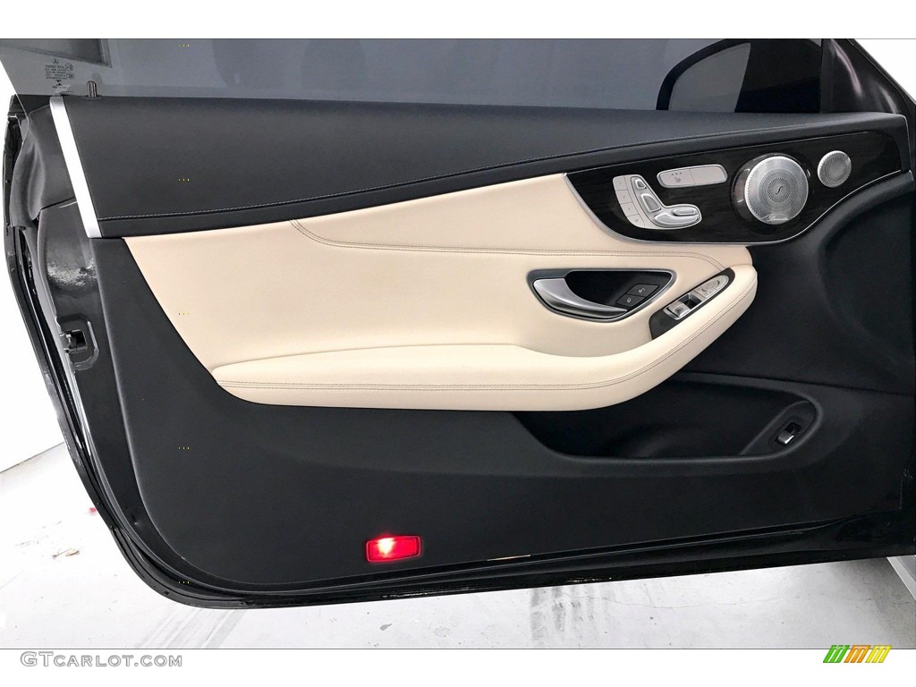 2017 Mercedes-Benz C 300 Coupe Silk Beige/Black Door Panel Photo #138254474