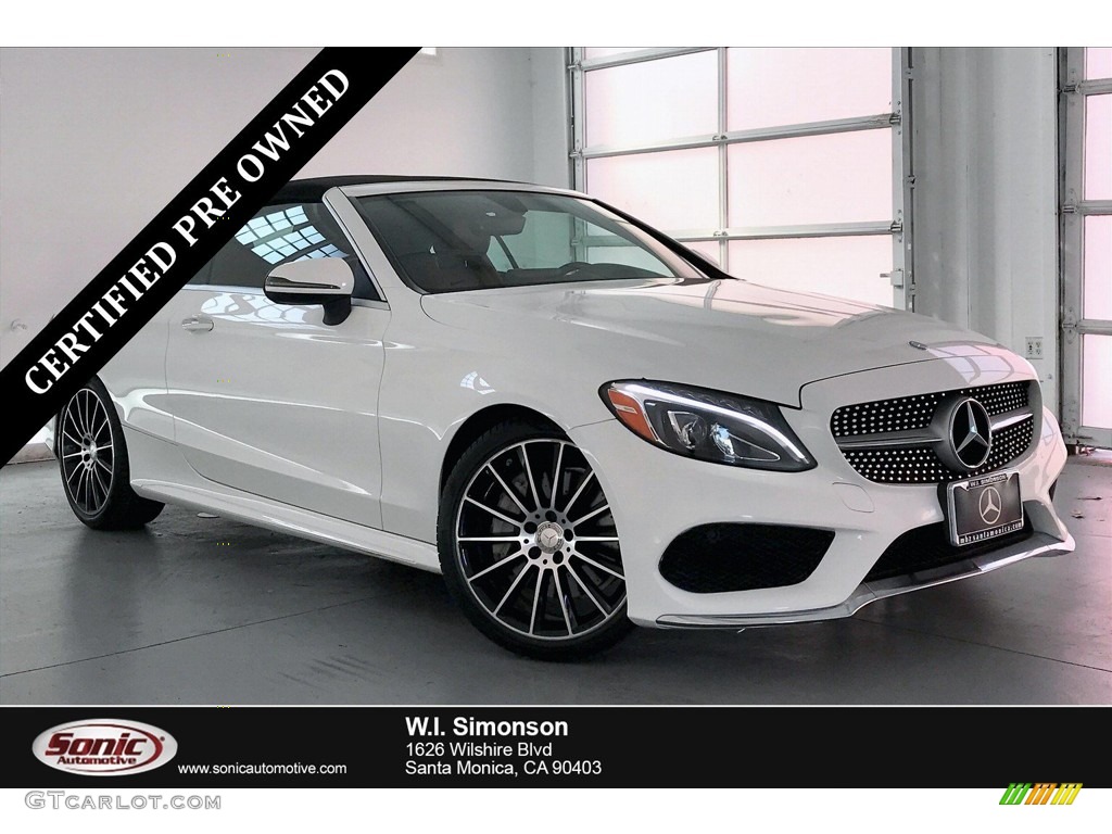 2017 C 300 Cabriolet - Polar White / Cranberry Red/Black photo #1