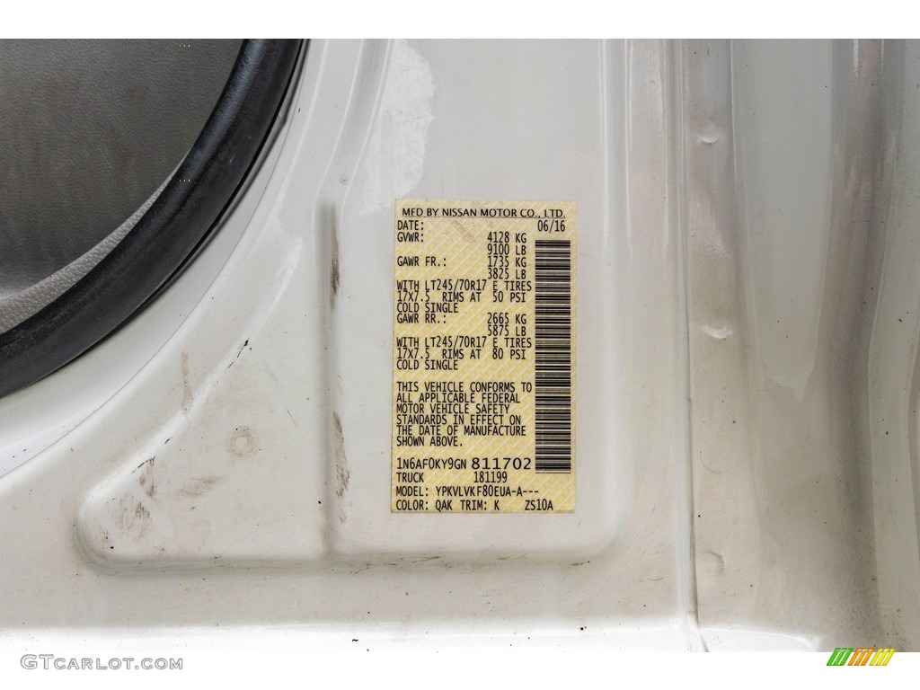 2016 NV Color Code QAK for Glacier White Photo #138265826