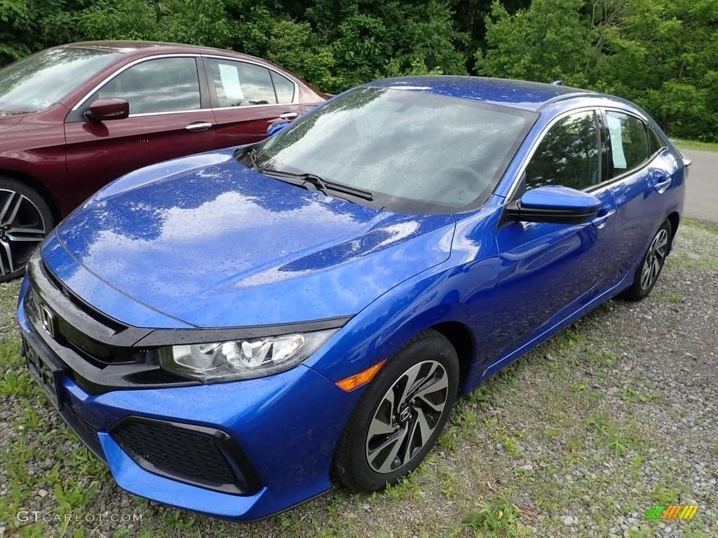 Aegean Blue Metallic 2017 Honda Civic LX Hatchback Exterior Photo #138266468