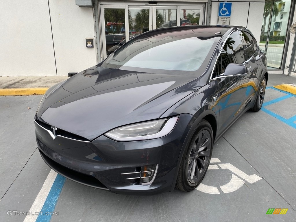 2018 Model X 100D - Midnight Silver Metallic / Black photo #3