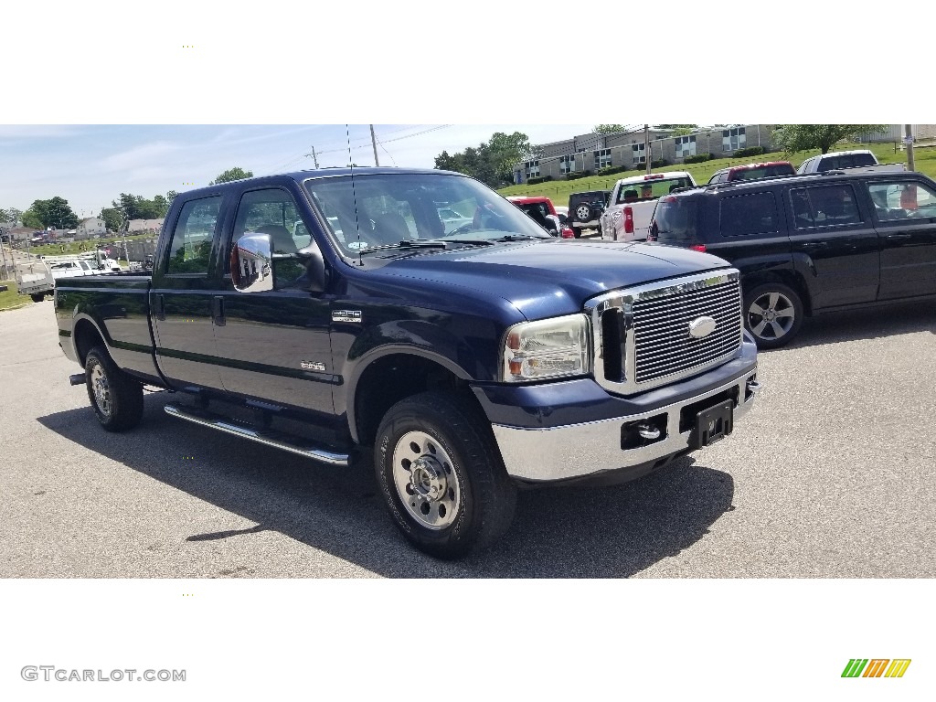 2007 F250 Super Duty XLT Crew Cab 4x4 - Medium Wedgewood Blue Metallic / Dark Flint cloth photo #28