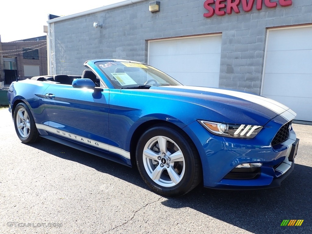 2017 Mustang V6 Convertible - Lightning Blue / Ebony photo #9