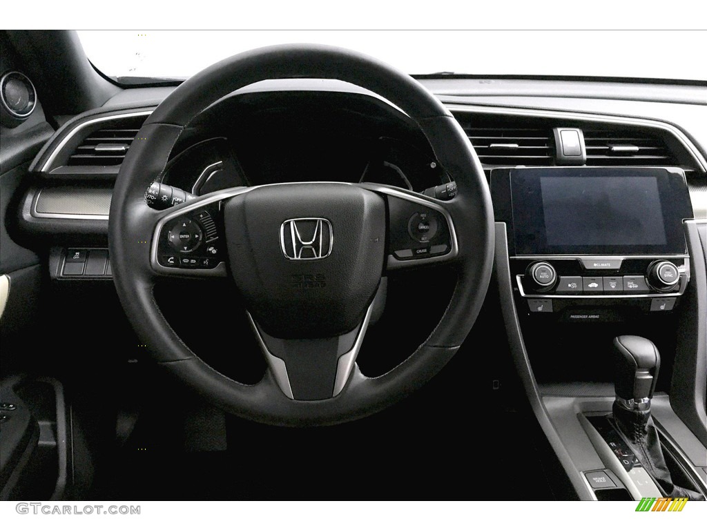 2018 Honda Civic EX-L Navi Hatchback Black/Ivory Steering Wheel Photo #138285882