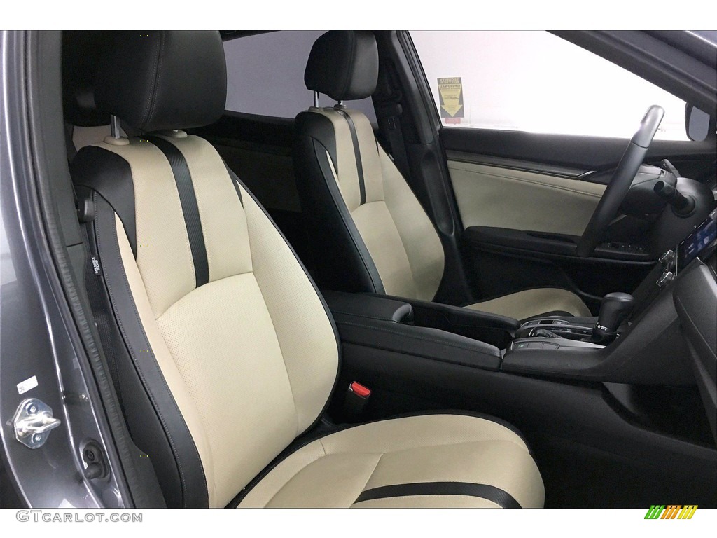 Black/Ivory Interior 2018 Honda Civic EX-L Navi Hatchback Photo #138285936