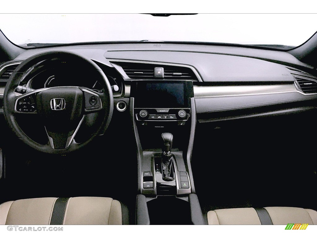 2018 Honda Civic EX-L Navi Hatchback Black/Ivory Dashboard Photo #138286175