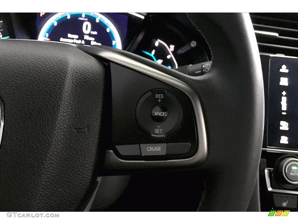 2018 Honda Civic EX-L Navi Hatchback Black/Ivory Steering Wheel Photo #138286287