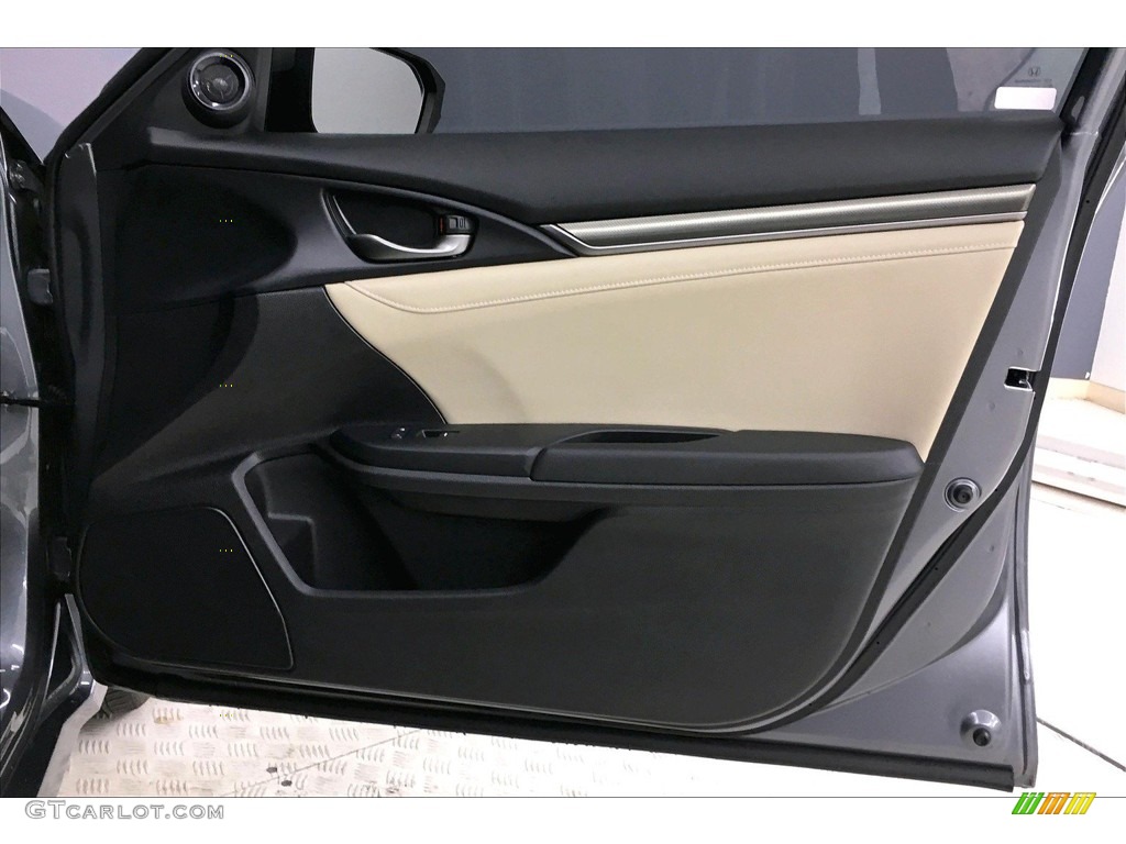 2018 Honda Civic EX-L Navi Hatchback Black/Ivory Door Panel Photo #138286425