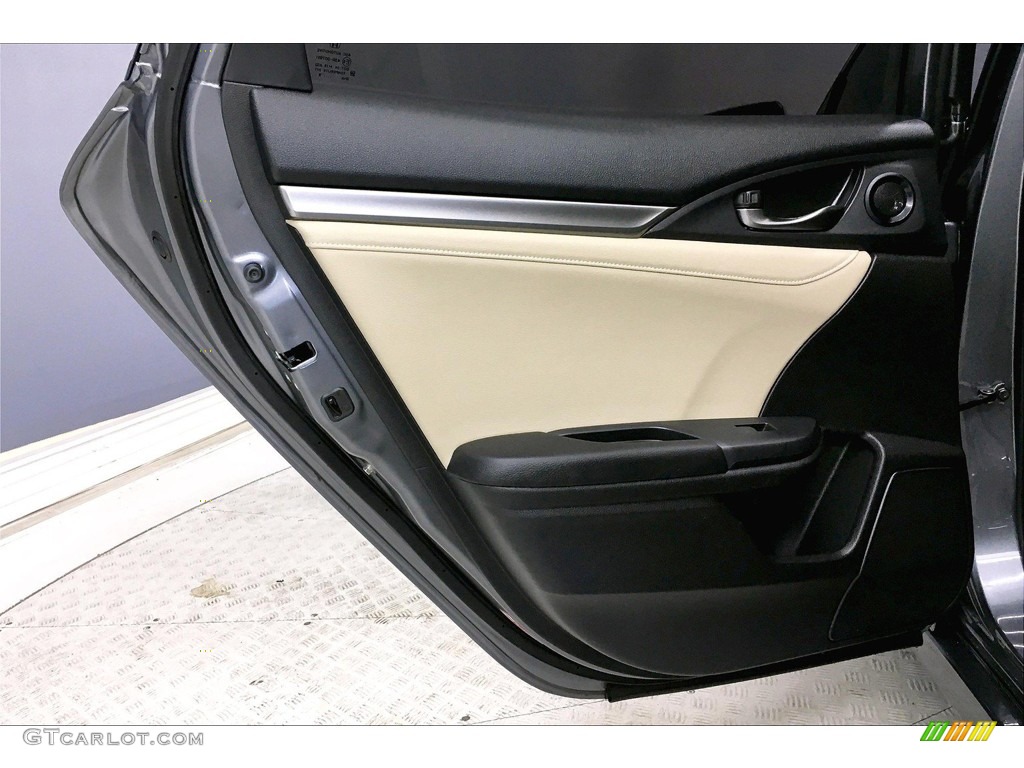 2018 Honda Civic EX-L Navi Hatchback Black/Ivory Door Panel Photo #138286455