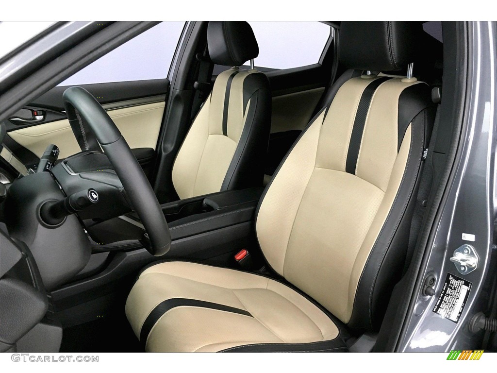 Black/Ivory Interior 2018 Honda Civic EX-L Navi Hatchback Photo #138286529