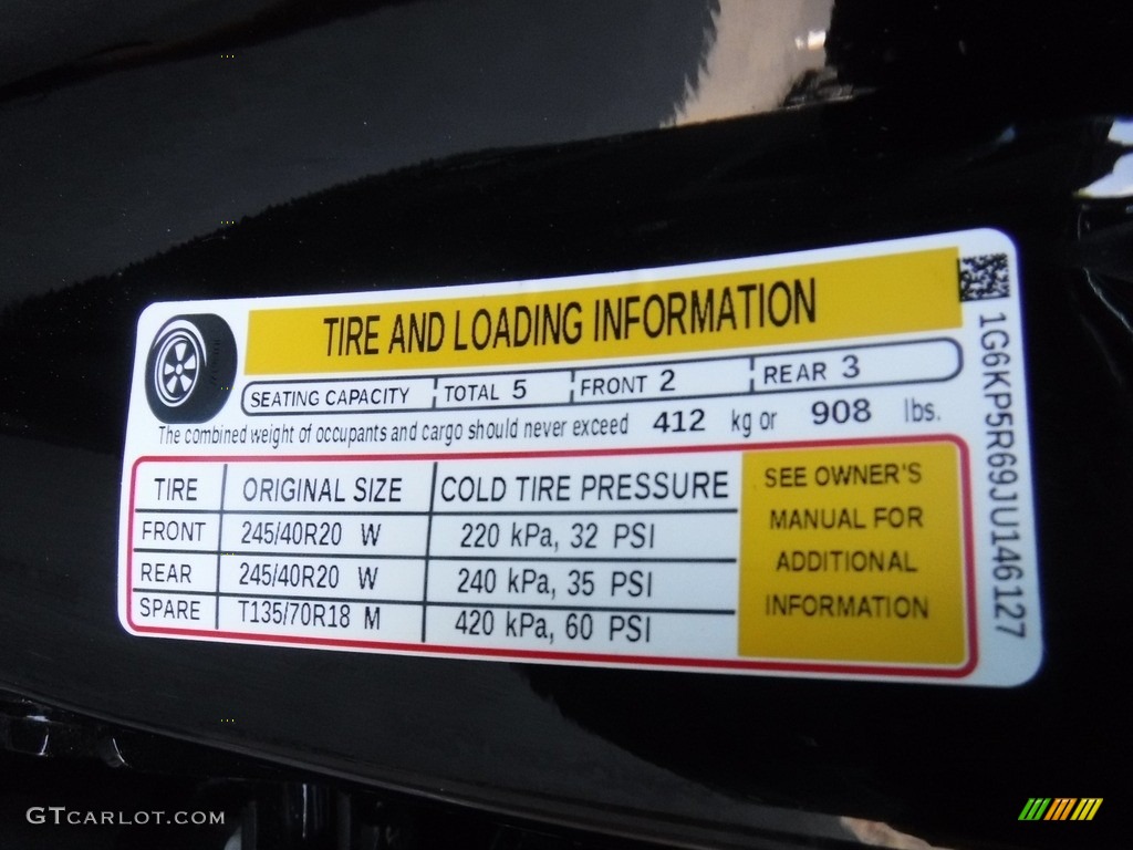 2018 Cadillac CT6 3.0 Turbo Platinum AWD Sedan Info Tag Photo #138286749