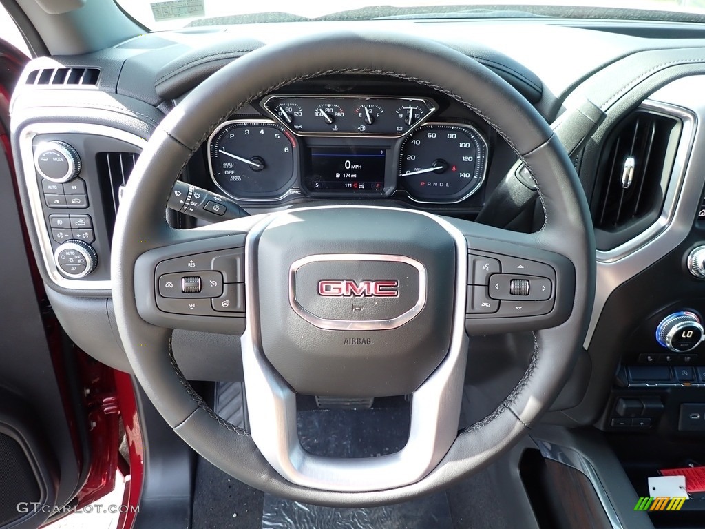 2020 GMC Sierra 1500 SLT Crew Cab 4WD Jet Black Steering Wheel Photo #138289023