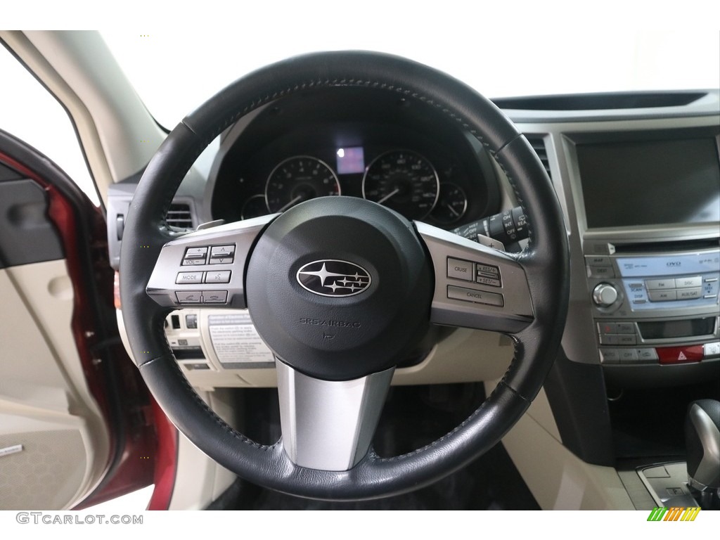 2011 Subaru Outback 2.5i Limited Wagon Warm Ivory Steering Wheel Photo #138292452