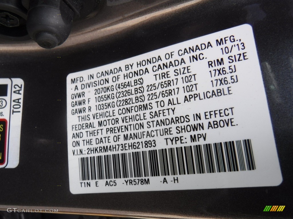 2014 CR-V EX-L AWD - Polished Metal Metallic / Black photo #29