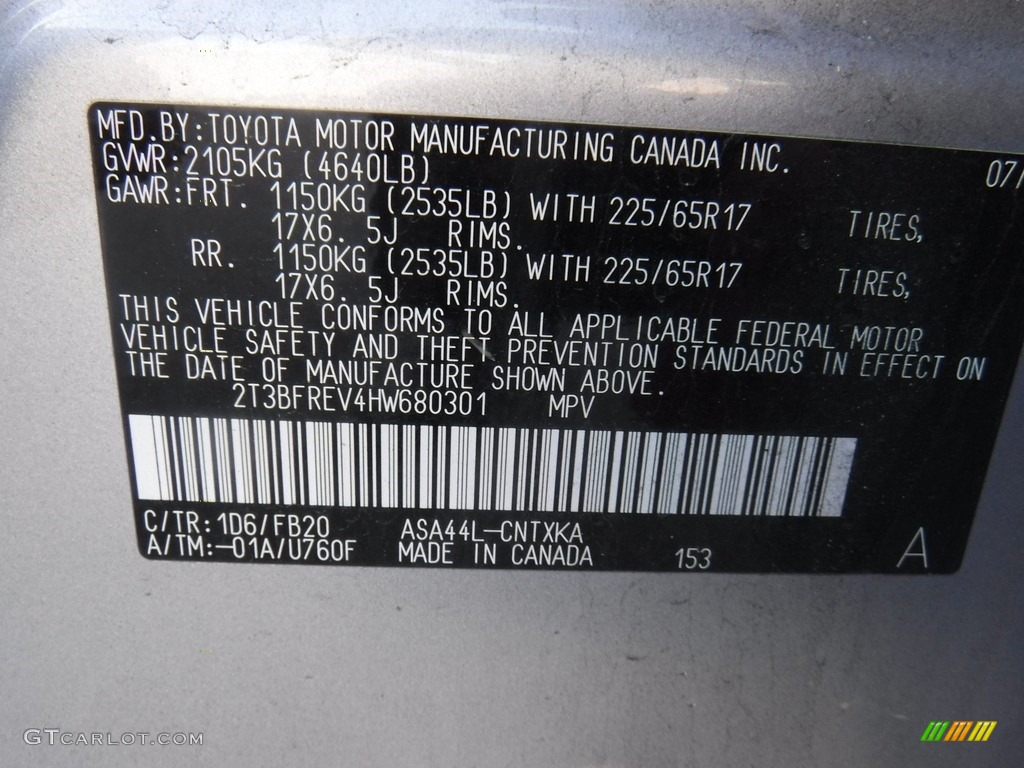 2017 RAV4 LE AWD - Silver Sky Metallic / Black photo #26