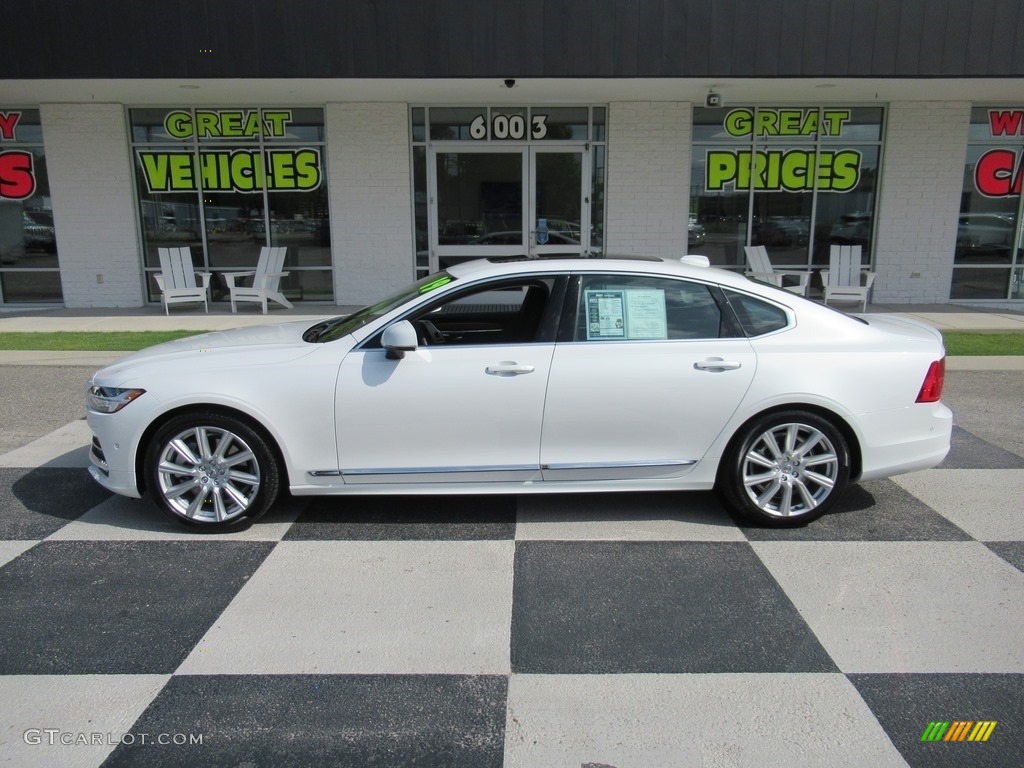 2019 S90 T6 AWD Inscription - Crystal White Metallic / Maroon Brown photo #1