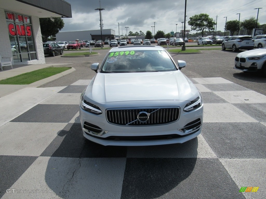 2019 S90 T6 AWD Inscription - Crystal White Metallic / Maroon Brown photo #2