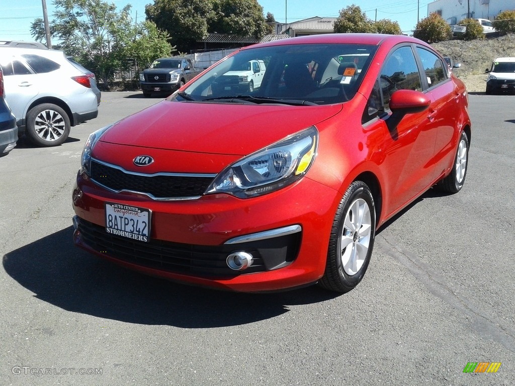 Signal Red 2017 Kia Rio EX Sedan Exterior Photo #138302570