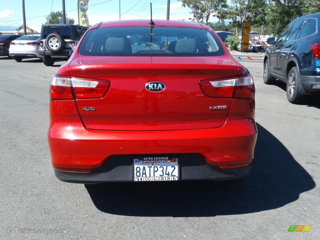 2017 Rio EX Sedan - Signal Red / Black photo #3