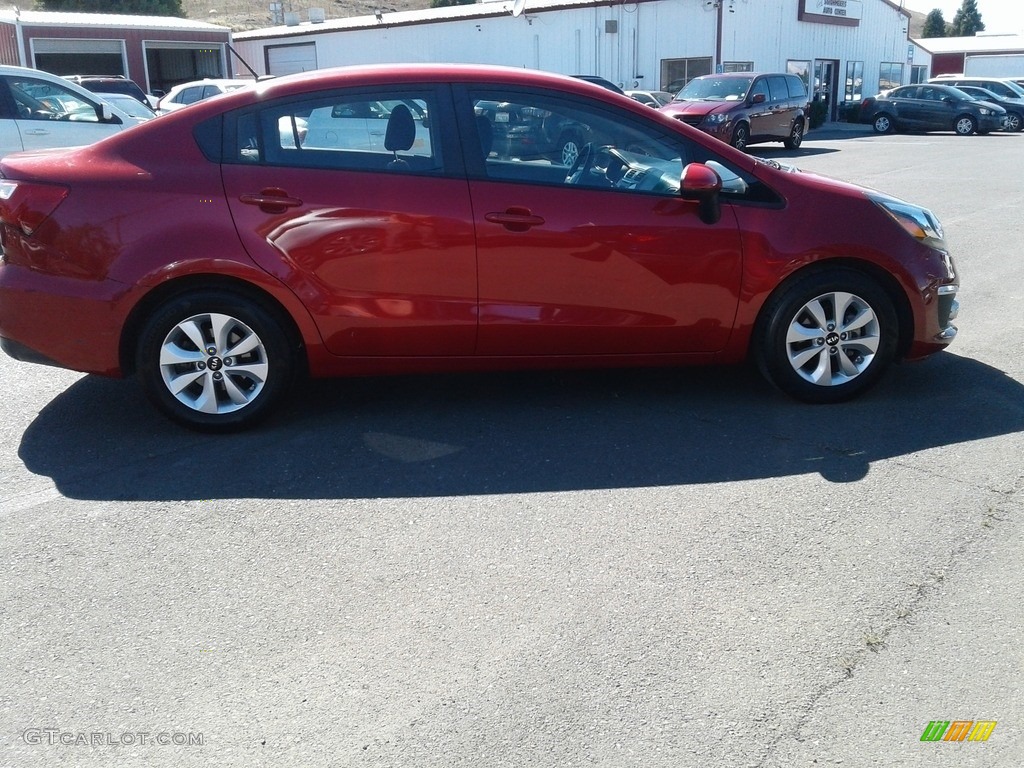 2017 Rio EX Sedan - Signal Red / Black photo #4