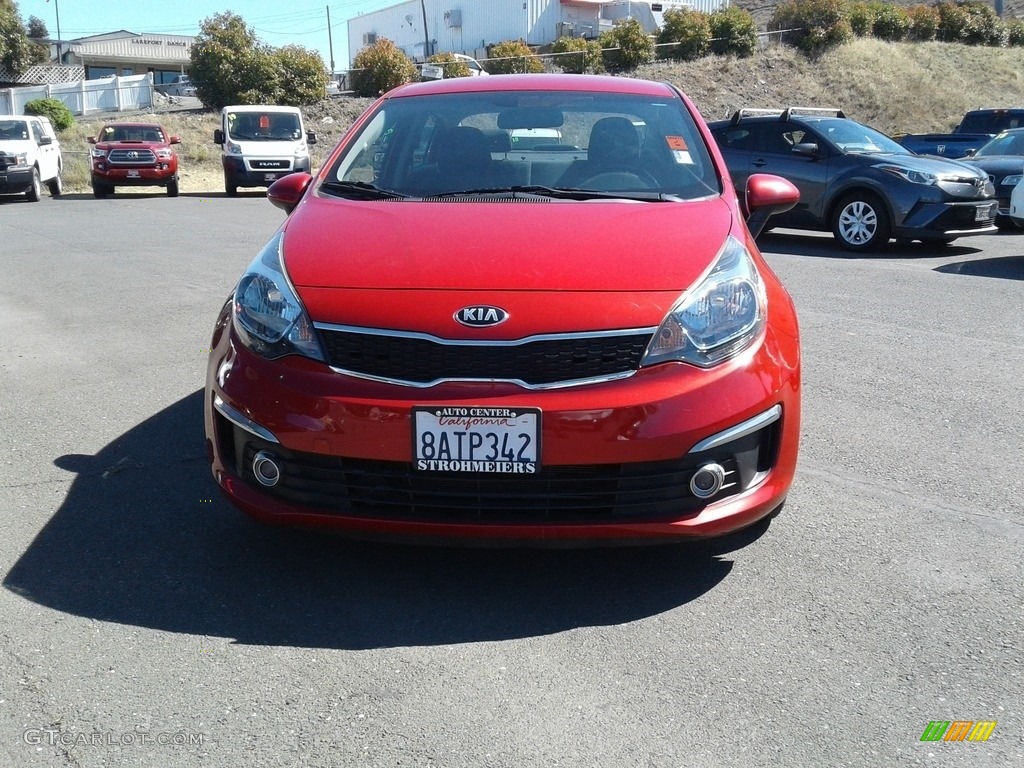 2017 Rio EX Sedan - Signal Red / Black photo #5