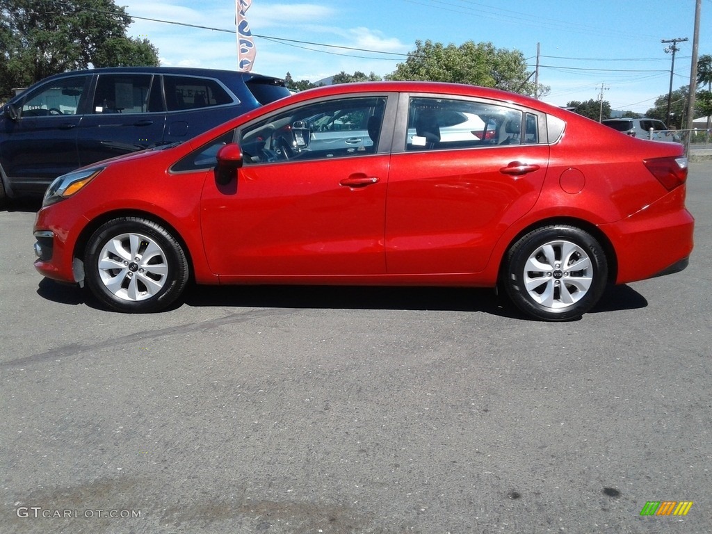 Signal Red 2017 Kia Rio EX Sedan Exterior Photo #138302663