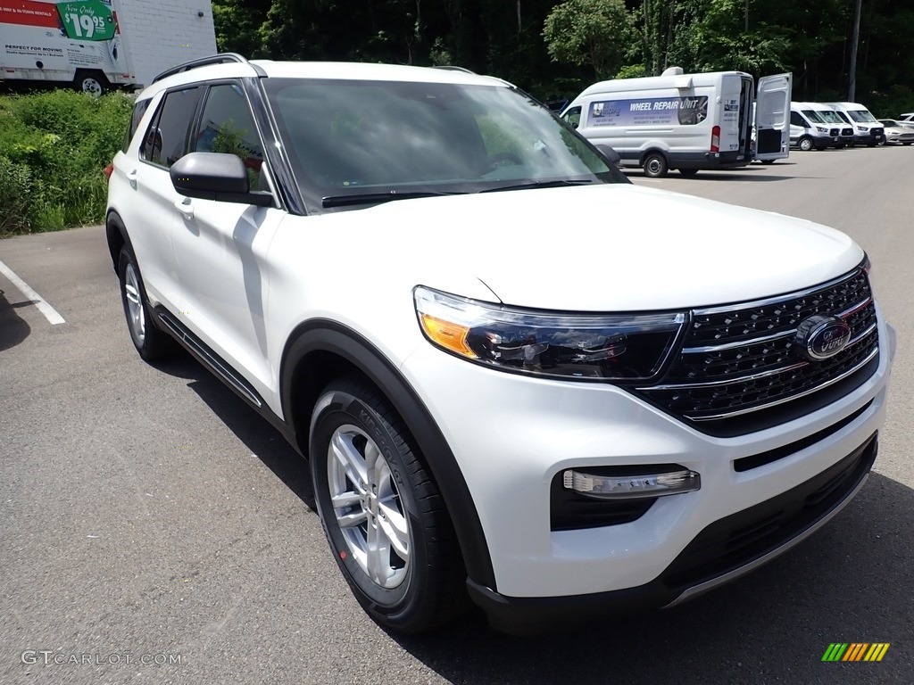 2020 Explorer XLT 4WD - Star White Metallic Tri-Coat / Ebony photo #3