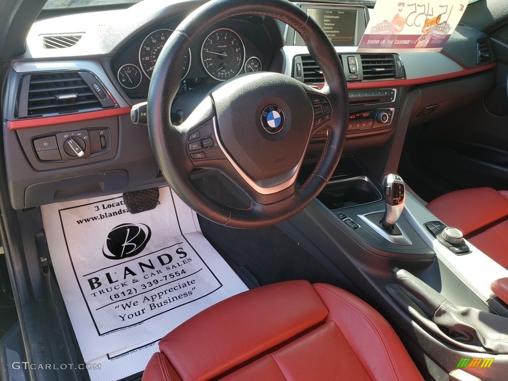 2014 3 Series 328i xDrive Sedan - Black Sapphire Metallic / Coral Red/Black photo #9
