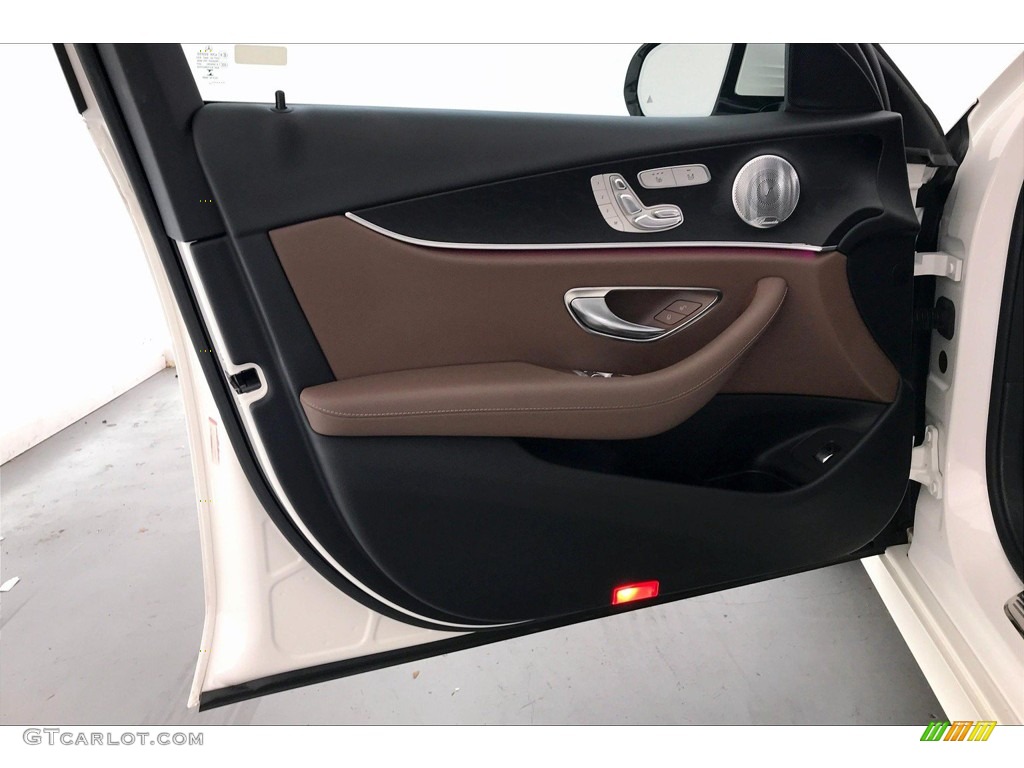 2017 Mercedes-Benz E 300 Sedan Nut Brown/Black Door Panel Photo #138312928