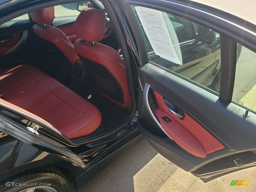 2014 3 Series 328i xDrive Sedan - Black Sapphire Metallic / Coral Red/Black photo #38