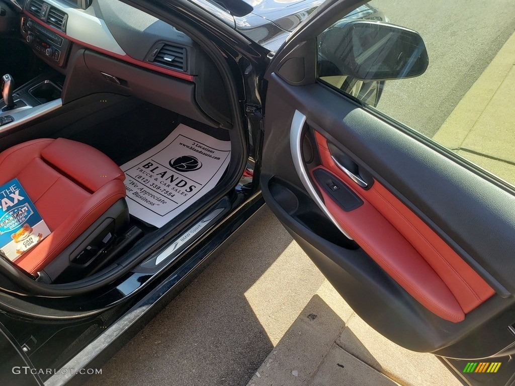 2014 3 Series 328i xDrive Sedan - Black Sapphire Metallic / Coral Red/Black photo #40
