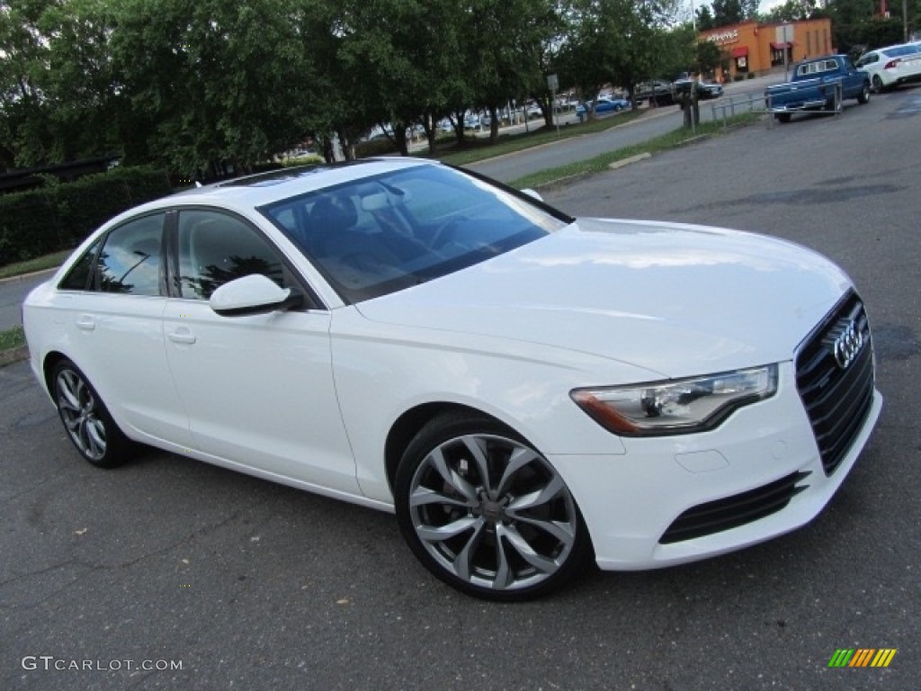 2014 A6 2.0T quattro Sedan - Ibis White / Nougat Brown photo #3